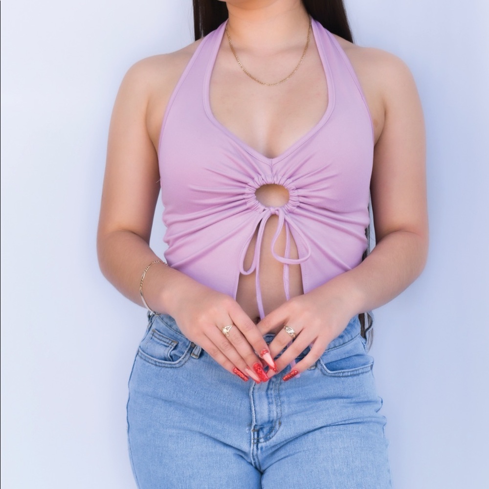 Lavender O-ring halter top
